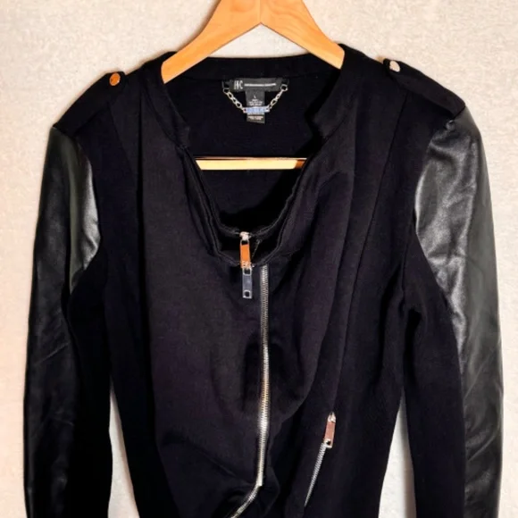 LAST CALL FINAL PRICE GREAT DEAL INC faux leather double zipper jacket large - Picture 3 of 10